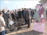 سنت پسندیده درختکاری با کاشت چندین اصله نهال در شرکت گاز استان آذربایجان شرقی